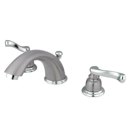 Kingston Brass KB8967FL 8" Widespread Bathroom Faucet, Brushed Nickel/Polished Chrome KB8967FL